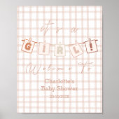 Poster C'est une fille ! Joli Gingham Marron Notedry Bien (Devant)