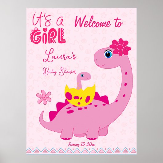 Poster C'est une fille qui couve bientôt le baby shower d (Devant)