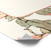 Poster C'est une fille rose Roses Baby shower Bienvenue (Coin)