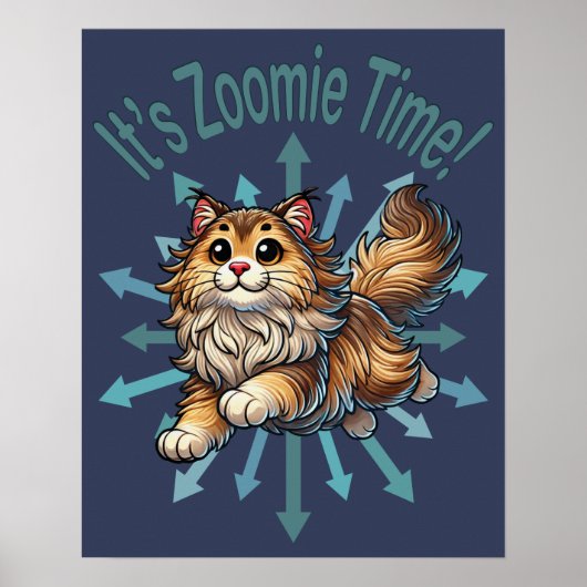 Poster C'est Zoomie Time Norwegian Forest Cat (Devant)