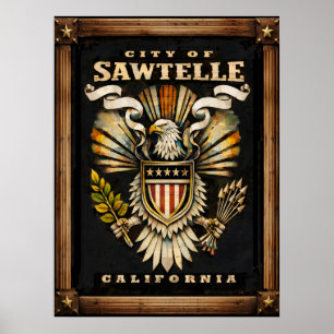 Poster Cet emblème de la ville de Sawtelle