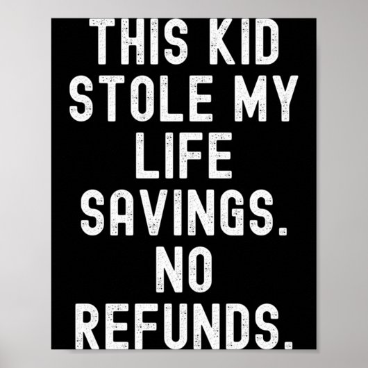 Poster Cet enfant a volé des remboursements d'économies d (Devant)