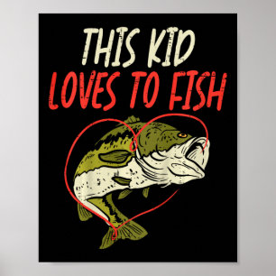 Poster Cet enfant adore pêcher B Famille de pêche Cadeau