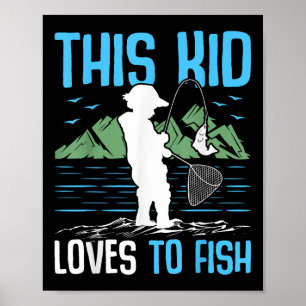Poster Cet enfant adore pêcher I Pêche 