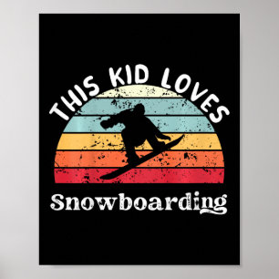 Poster Cet Enfant Aime Le Snowboard Garçons Filles