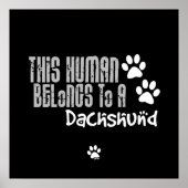 Poster Cet être humain appartient à un Dachshund (Devant)