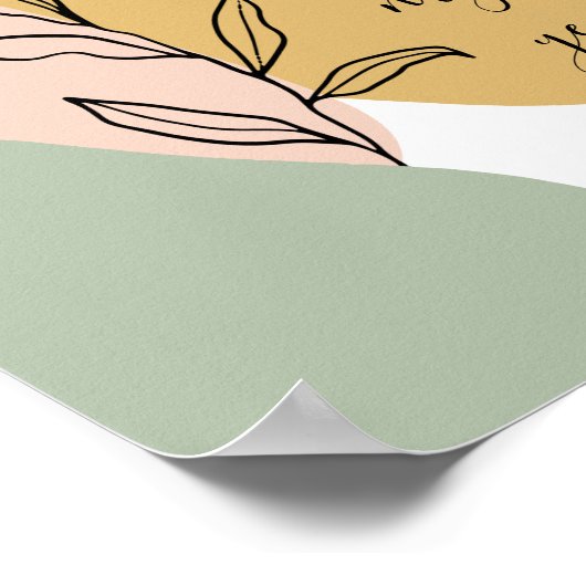 Poster Cette année est mon année Abstrait Shapes Affirmat (Coin)