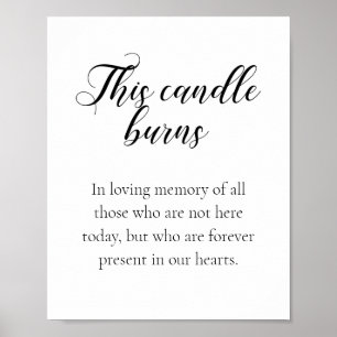 Poster Cette bougie brûle à jamais dans nos cœurs Mariage