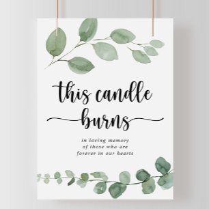 Poster Cette bougie brûle avec plaisir vert signe eucalyp