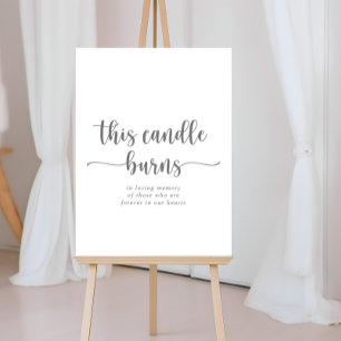 Poster Cette bougie brûle calligraphie enseigne argent