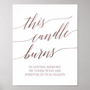 Poster Cette bougie brûle Calligraphie Rose Gold Élégante