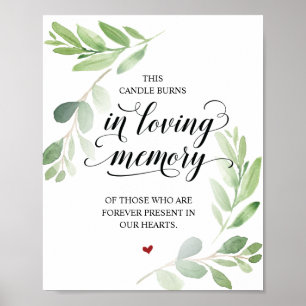 Poster Cette bougie brûle dans la mémoire aimante Symbole