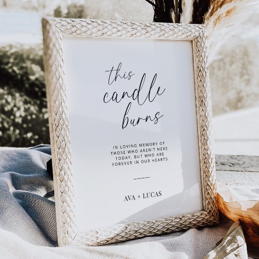 Poster Cette Bougie Brûle Dans Love Memory Mariage Signal