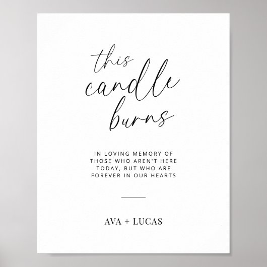 Poster Cette Bougie Brûle Dans Love Memory Mariage Signal (Devant)