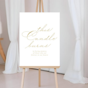 Poster Cette bougie brûle élégante calligraphie enseigne 