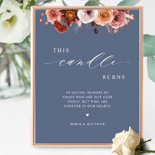 Poster Cette Bougie Brûle, En Mariage Bleu Mémoire