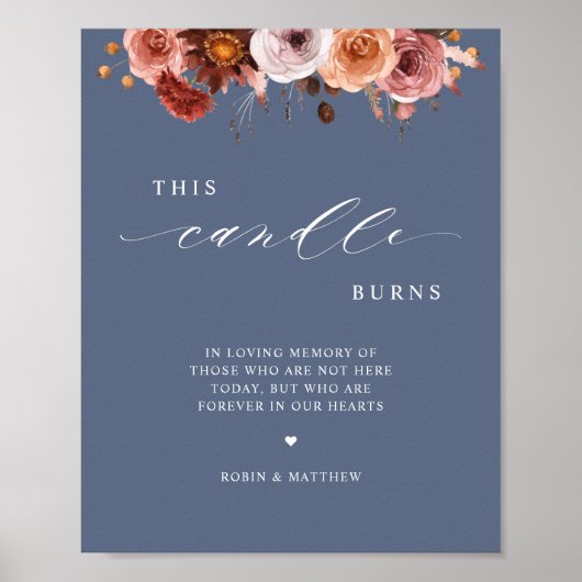 Poster Cette Bougie Brûle, En Mariage Bleu Mémoire (Devant)