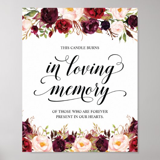 Poster Cette bougie brûle en souvenir affectueux Mémorial (Devant)