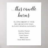 Poster Cette bougie brûle en souvenir des noms de mariage (Devant)