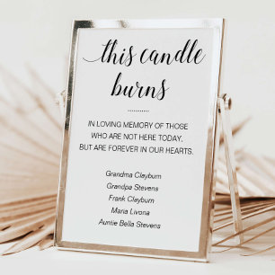 Poster Cette bougie brûle en souvenir des noms de mariage