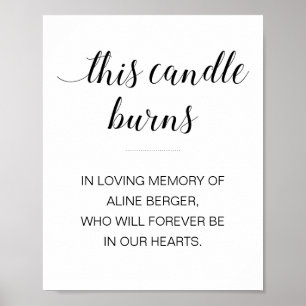 Poster Cette bougie brûle en souvenir funéraire