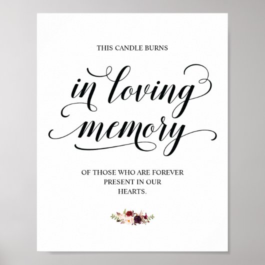 Poster Cette bougie brûle en souvenir Mémorial signe (Devant)