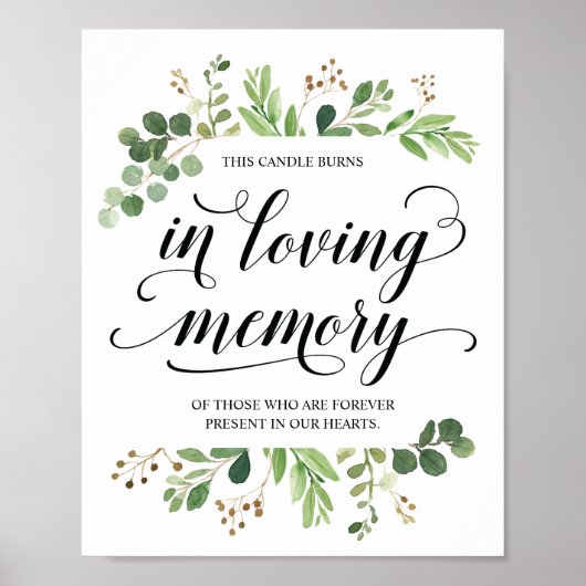 Poster Cette bougie brûle en souvenir Sign (Devant)