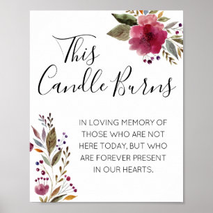 Poster Cette bougie brûle le mémorial du Mariage d'aquare