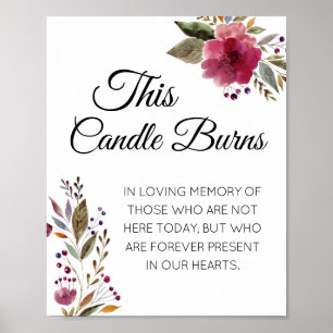 Poster Cette bougie brûle le mémorial Mariage de Maroon