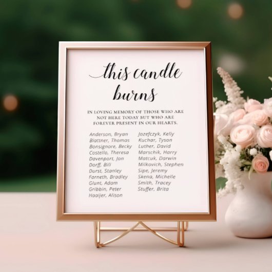 Poster Cette bougie brûle Mémorial de réunion de classe d