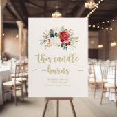 Poster Cette bougie brûle pancarte Fleurs Classiques Or