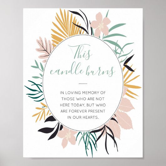 Poster Cette bougie brûle panneau de mariage de souvenir  (Devant)