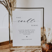 Poster Cette bougie brûle, panneau de mariage en souvenir