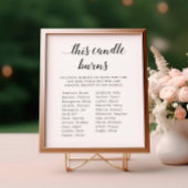 Poster Cette bougie brûle Réunion de classe mémorielle de