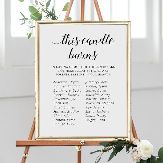 Poster Cette bougie brûle Réunion de classe mémorielle de