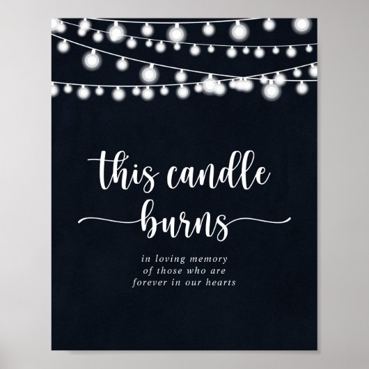 Poster Cette Bougie Brûle Rustic String Lights Signal (Devant)