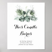 Poster Cette bougie florale blanche de la verdure tropica (Devant)