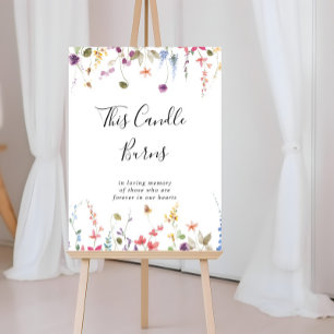 Poster Cette bougie florale sauvage colorée classique brû