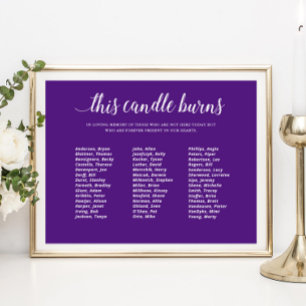 Poster Cette bougie violette brûle Réunion de classe Mémo