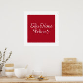 Poster Cette Chambre Croit Typographie Script Rouge (Cuisine)