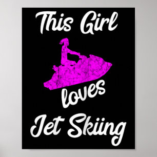 Poster Cette fille adore conduire un jet ski bateau à eau
