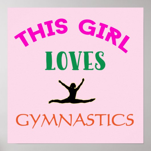 Poster Cette Fille Aime La Gymnastique Citation Gymnaste (Devant)