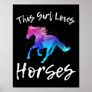 Poster Cette Fille Aime Les Chevaux Drôle Equestre Rider