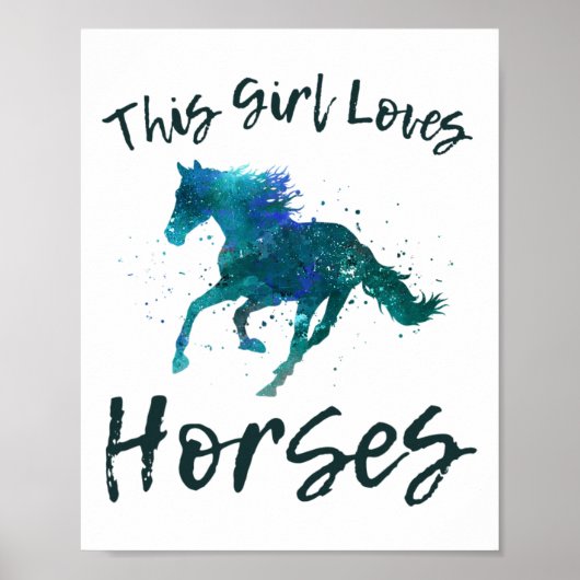 Poster Cette Fille Aime Les Chevaux Équitation cavalier E (Devant)