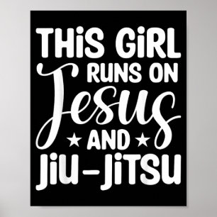 Poster Cette fille court sur Jésus Jiu Jitsu brésilien BJ