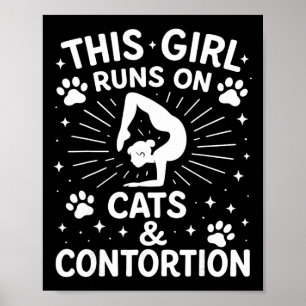Poster Cette fille court sur les chats et le yoga de cont