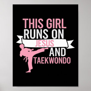 Poster Cette Fille Jesus Taekwondo Femme Religion Karate