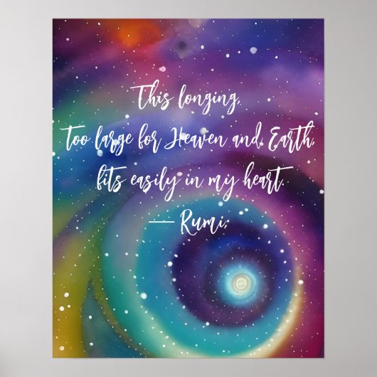 Poster Cette longue citation de Rumi céleste (Devant)