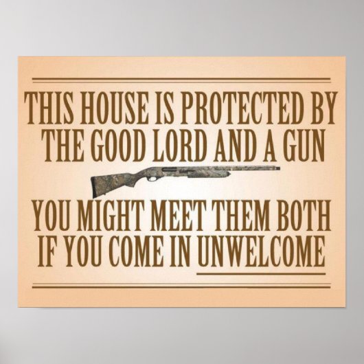 Poster Cette Maison Est Protégée Par Le Bon Seigneur Et U (Devant)