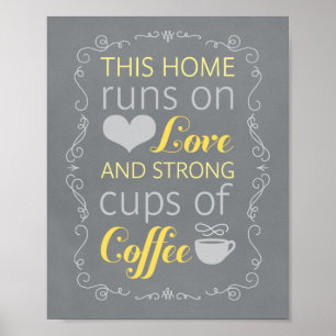 Poster Cette maison tourne sur l'amour et de fortes tasse
